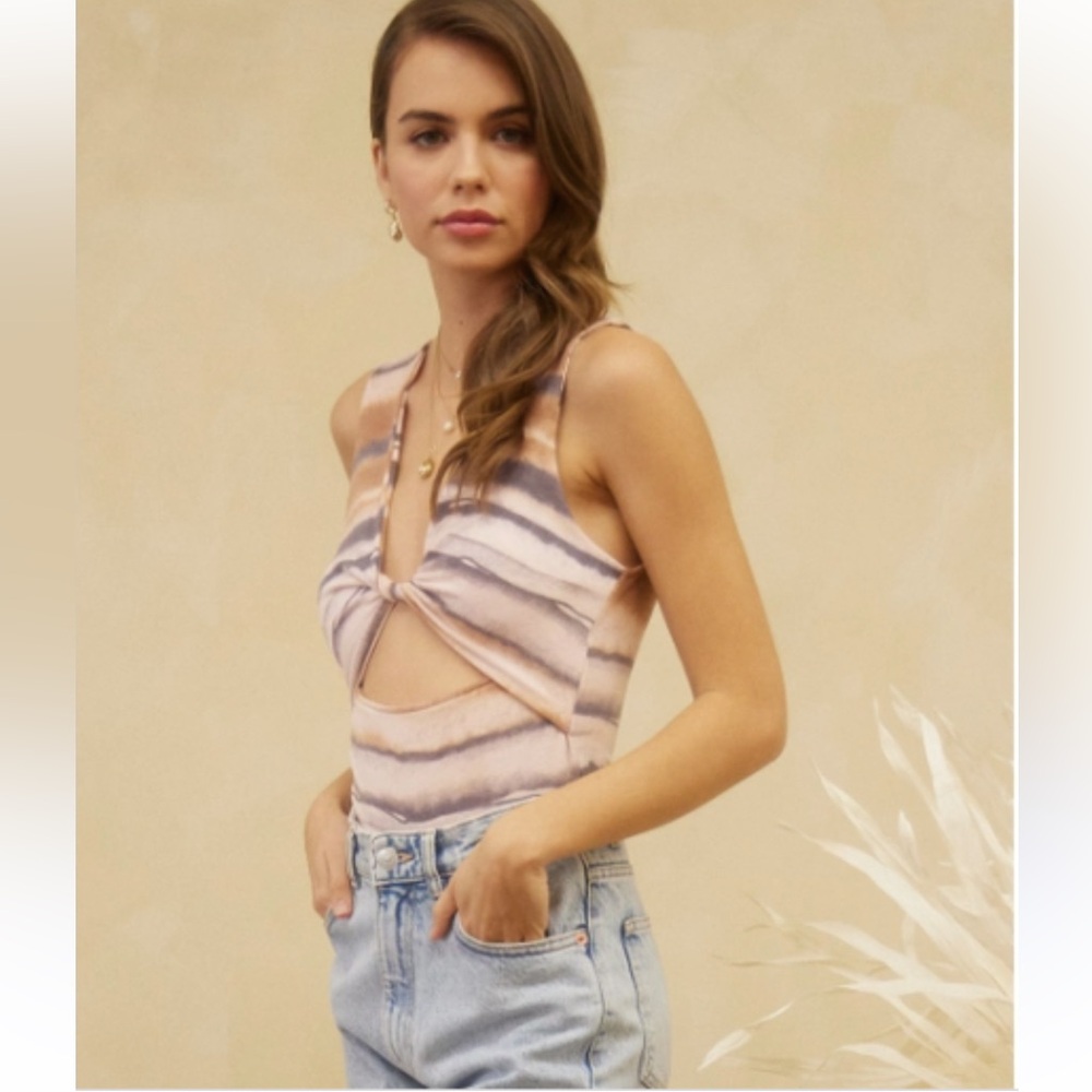 Striped Sleeveless Bodysuit